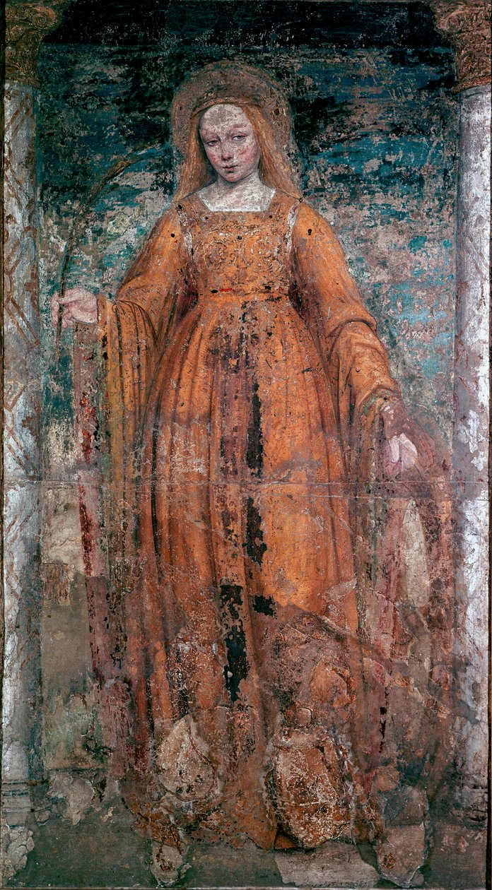 Ambrogio da Fossano Sienai Szent Katalin freskója, Bergognone (1460-1523). Méret: 170x77 cm Milánó, Brera Művészeti Galéria alkotó: Ambrogio da Fossano (c.1460 1523) (attr.to)