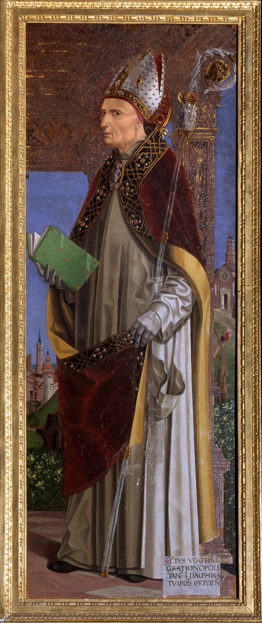 Grenoble-i Szent Hugh (vagy Hugh of Chateauneuf) (1053-1132), Ambrogio da Fossano dit il Bergognone (1481-1522) Grenoble-i festményének előképe (1481-1522) Cathedrale Saint Just, Susa, Torinó alkotó: Ambrogio da Fossano (c.1460 1523)