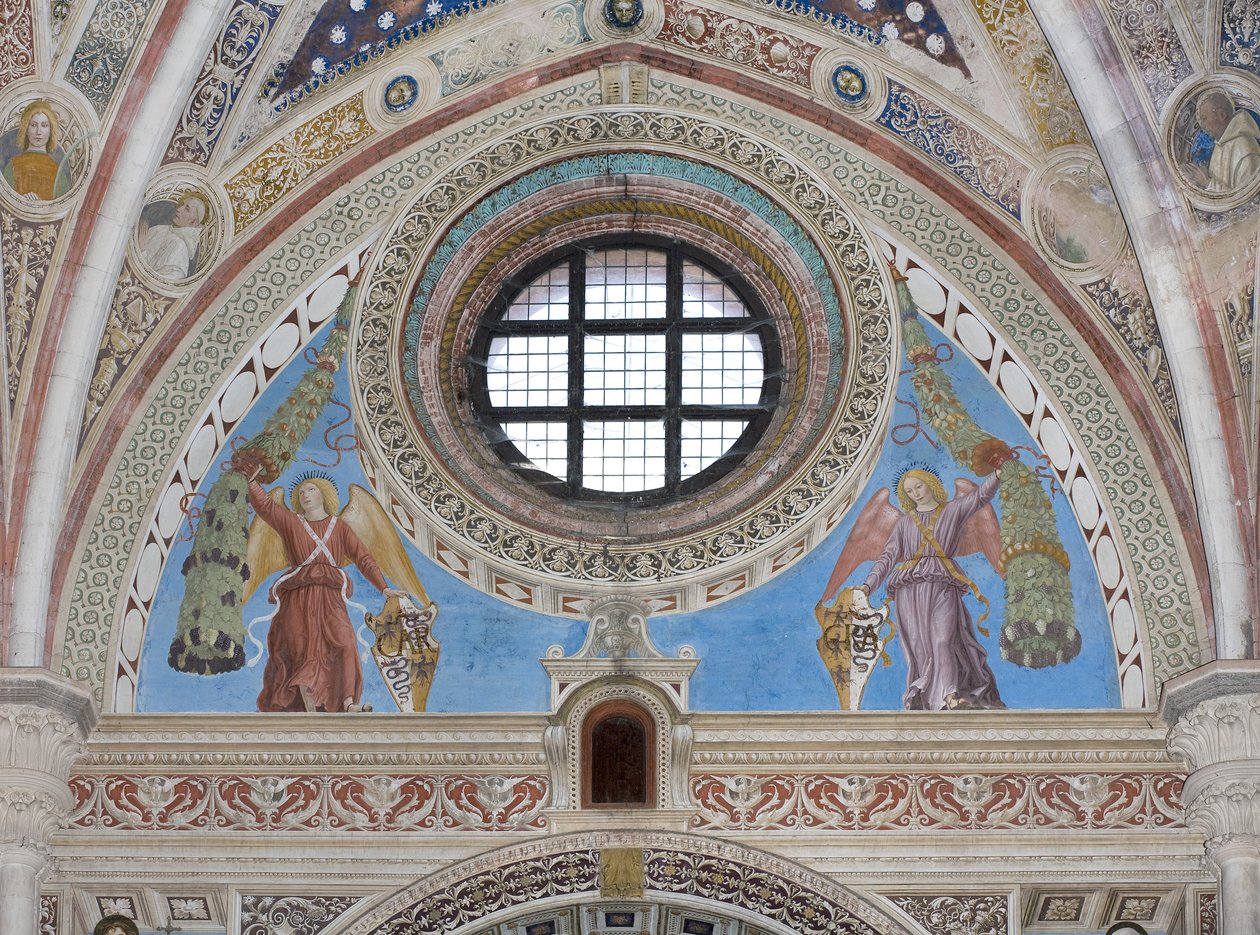 Pajzsos angyalok füzéreket tartó, 1500-22 körül alkotó: Ambrogio da Fossano
