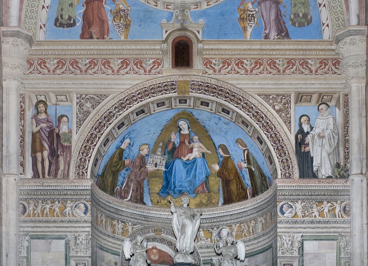 Gian Galeazzo Visconti és fiai felajánlják a Charterhouse modelljét Szűz Máriának, 1500-1522 alkotó: Ambrogio da Fossano