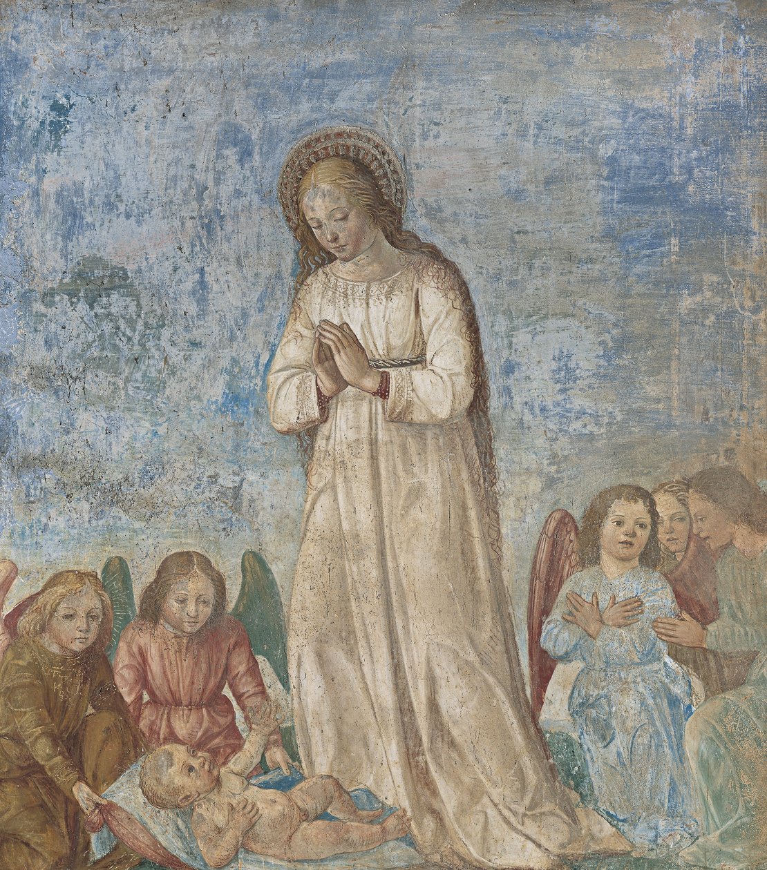 Szűz és angyalok imádatban, 1500-22 alkotó: Ambrogio da Fossano