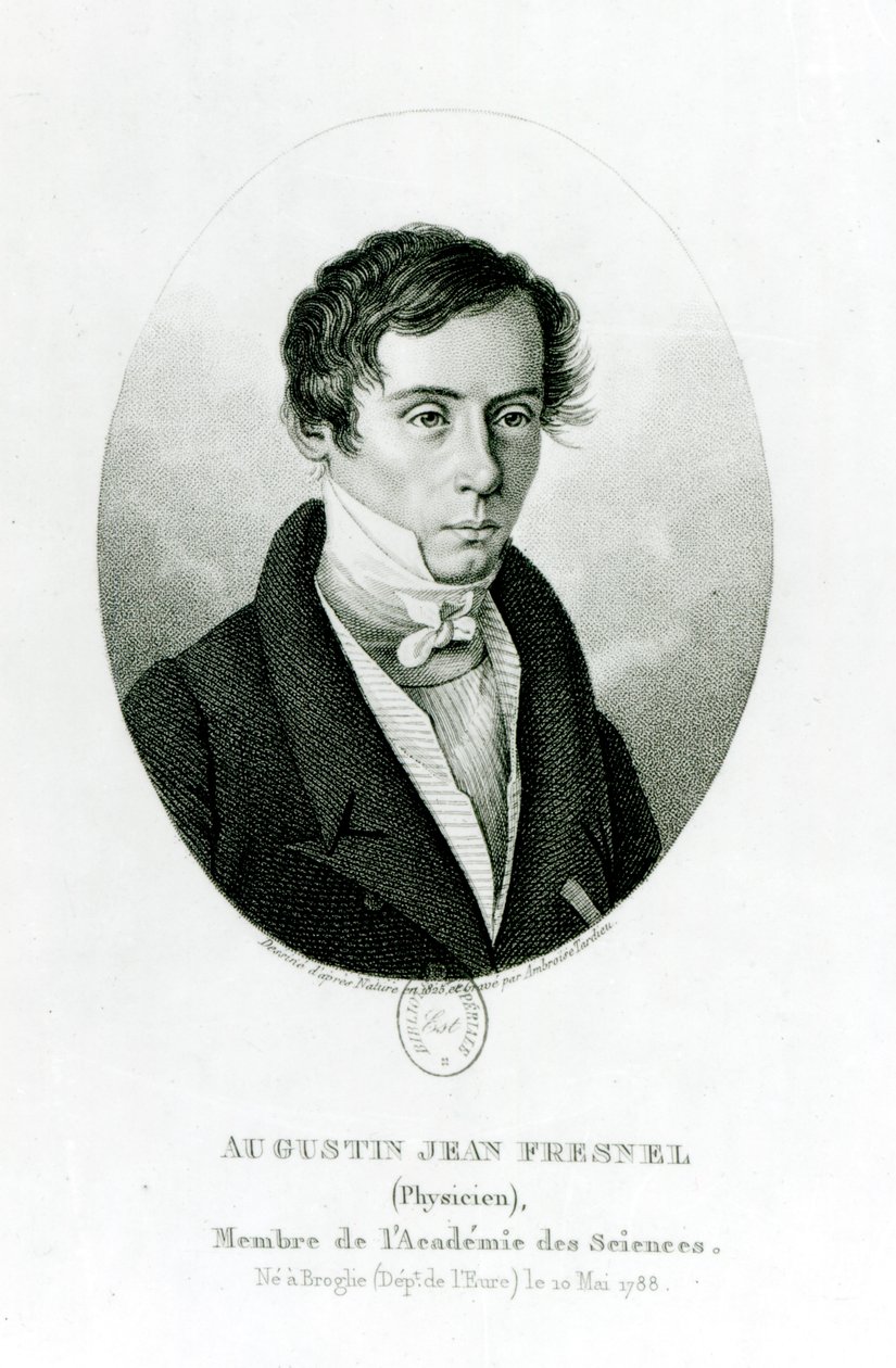 Augustin Jean Fresnel (1788-1827) 1825 alkotó: Ambroise Tardieu