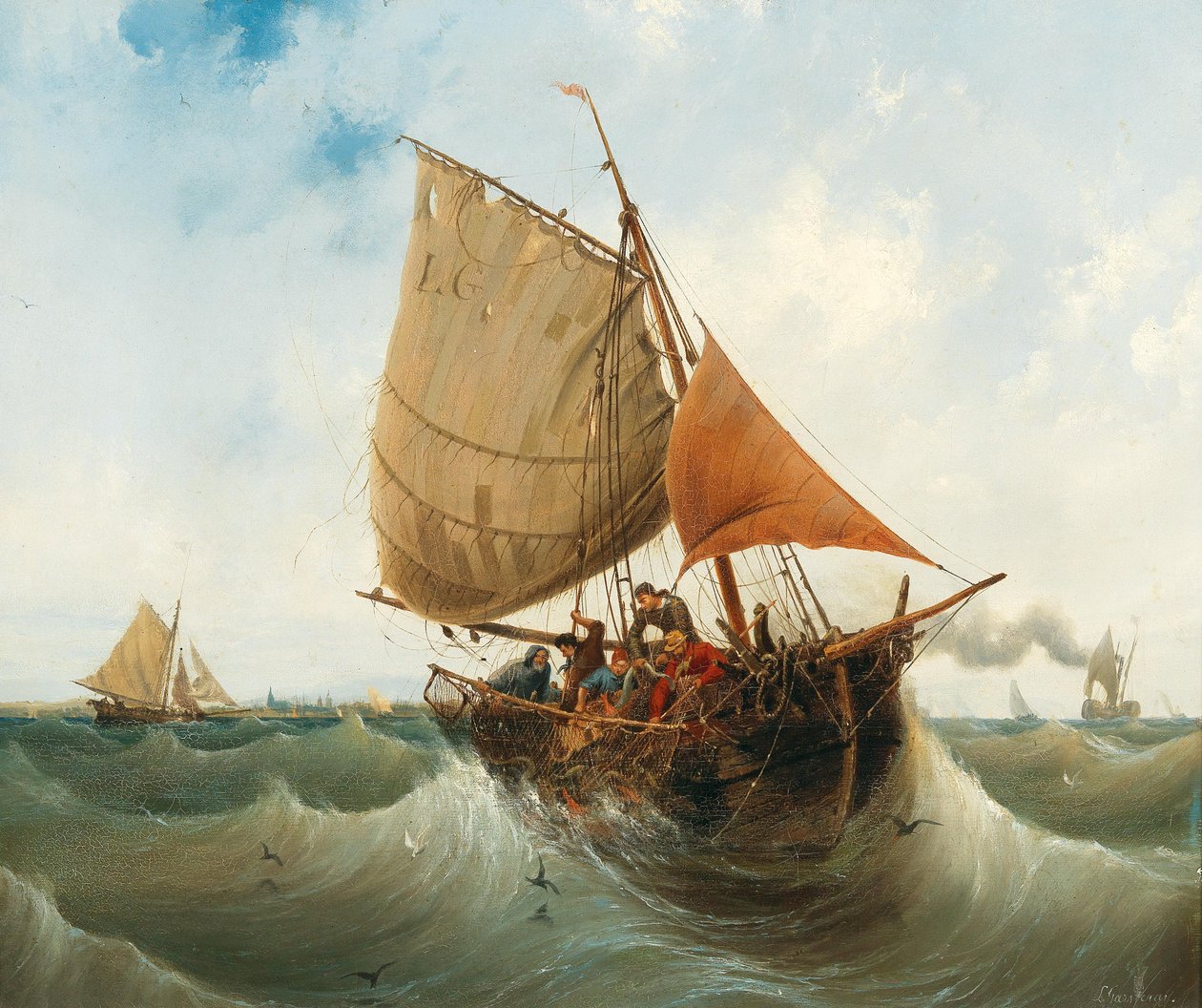Horgászat a part mentén alkotó: Ambroise Louis Garneray
