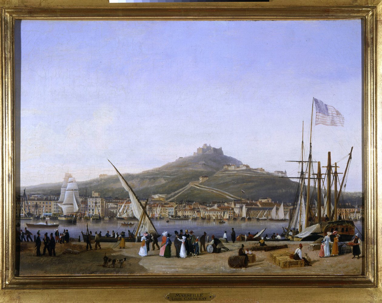 Marseille kikötője, Louis Garneray, sd. 1820 körül, Olaj, vászon, H. 0,330; L. 0,460. CCIP Coll. alkotó: Ambroise Louis Garneray