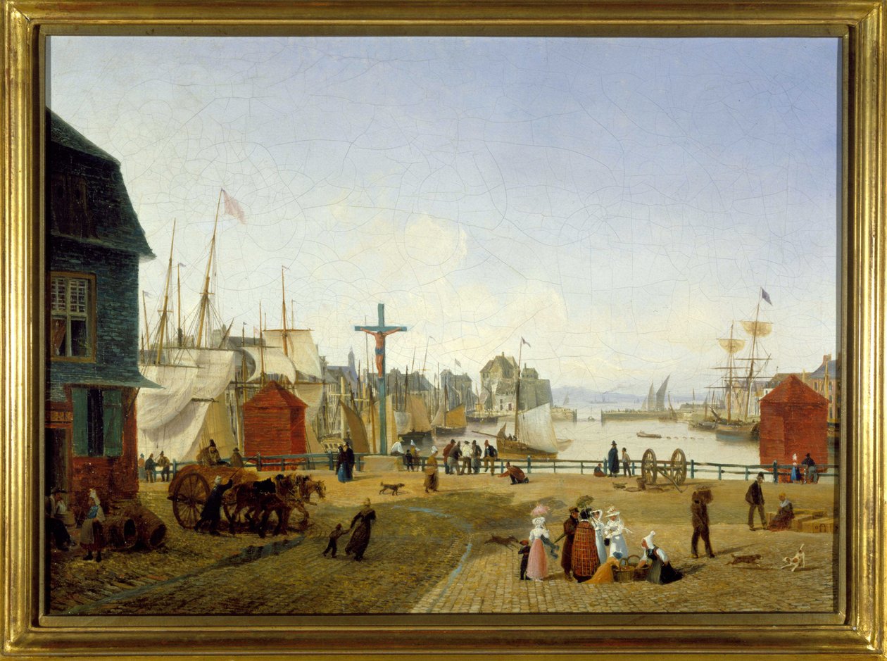 Honfleur kikötője, Louis Garneray, sd. 1820 körül, Olaj, vászon, H. 0,330; L. 0,460. CCIP Coll. alkotó: Ambroise Louis Garneray
