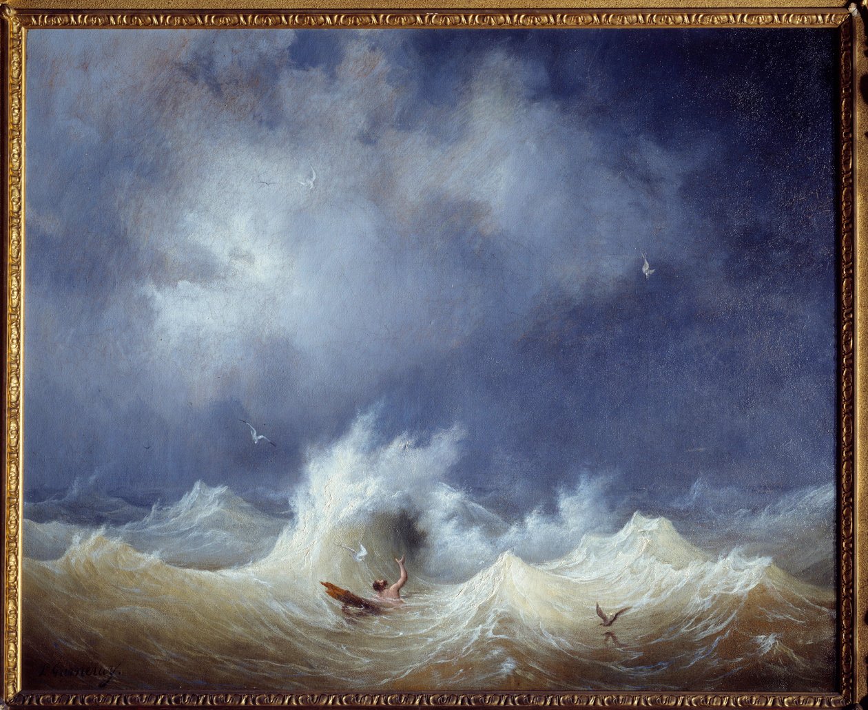 A hajóroncs Ambroise Louis Garneray festménye (1783-1857) 19. századi Brest, Musee des Beaux Arts alkotó: Ambroise Louis Garneray