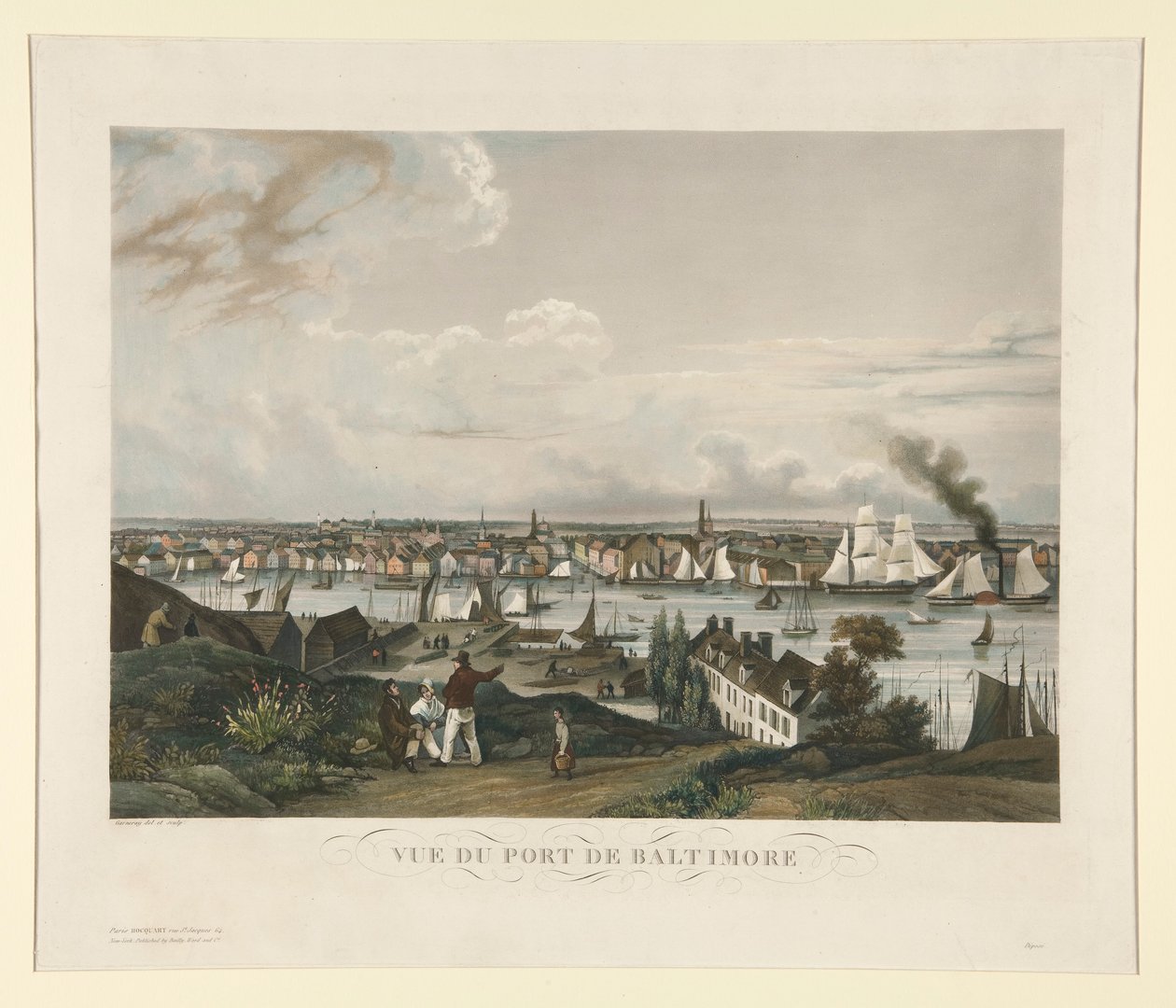 Kilátás Baltimore kikötőjére alkotó: Ambroise Louis Garneray