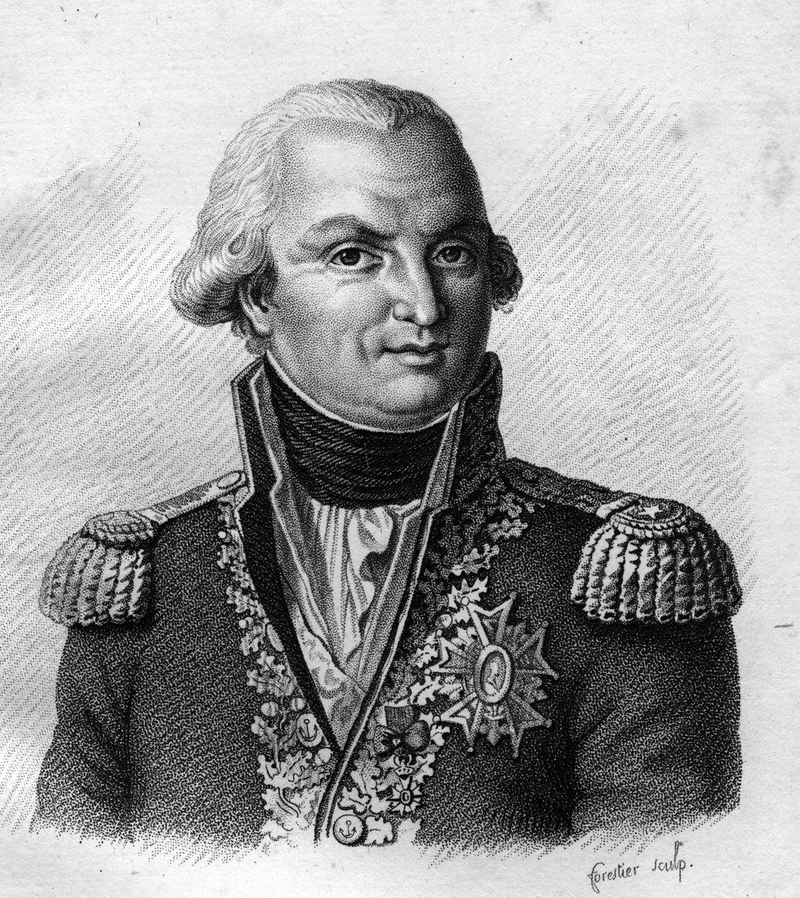 Villaret de Joyeuse admirális (Louis Thomas, Villaret de Joyeuse grófja) francia tengernagy (1747-1812). „Francia tábornokok portréi a franciák győzelmei és csatái nyomán” c. Ambroise Tardieu metszete 1818-ban. Stella Collection. alkotó: Ambroise Tardieu