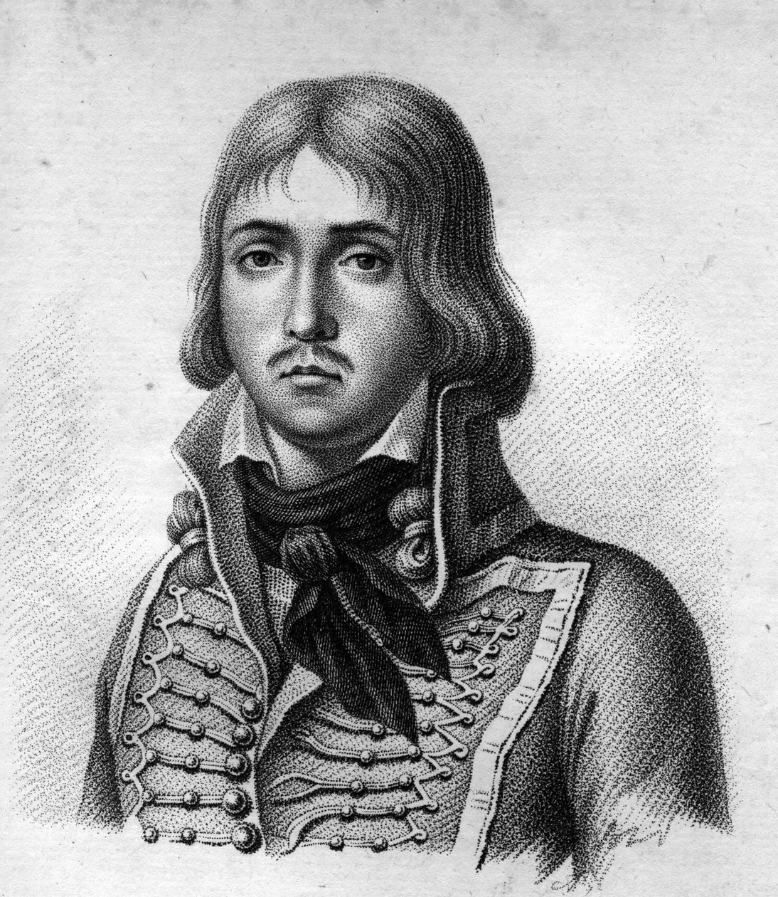 Marceau tábornok.François Séverin Marceau Desgraviers français tábornok (1769-1796).in” A francia tábornokok portréi a franciák győzelmei és hódításai nyomán””. Ambroise Tardieu metszete 1818-ban. Stella Collection. alkotó: Ambroise Tardieu