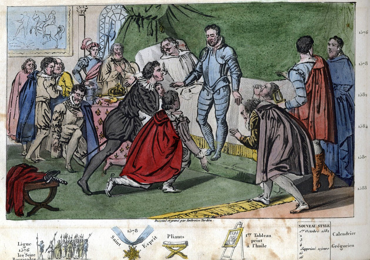 III. Henrik (1551-1589) II. Henrik és Katalin de Medici (Caterina de Medici) harmadik fia. Anjou hercegének halála után 1574-ben III. Henriknek szállt át a korona öröklési joga. - Ambroise Tardieu tervezte és metszett 1825-ben. alkotó: Ambroise Tardieu
