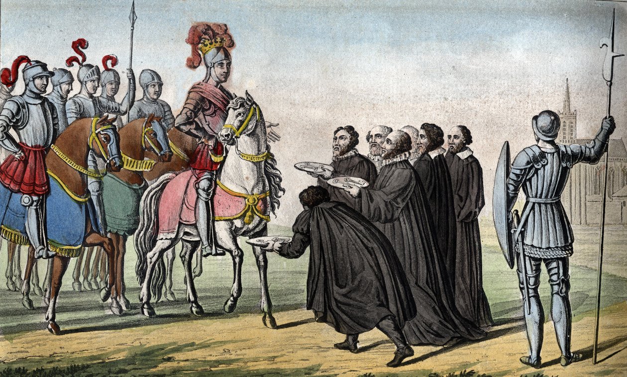 II. Henrik (1519-1559). Szerette a német hercegeket V. Károly ellen, akinek despotizmusa fellázította őket, elrabolta Toult, Metz-et és Verdunt, így 1552-ben átvette a három püspököt. alkotó: Ambroise Tardieu