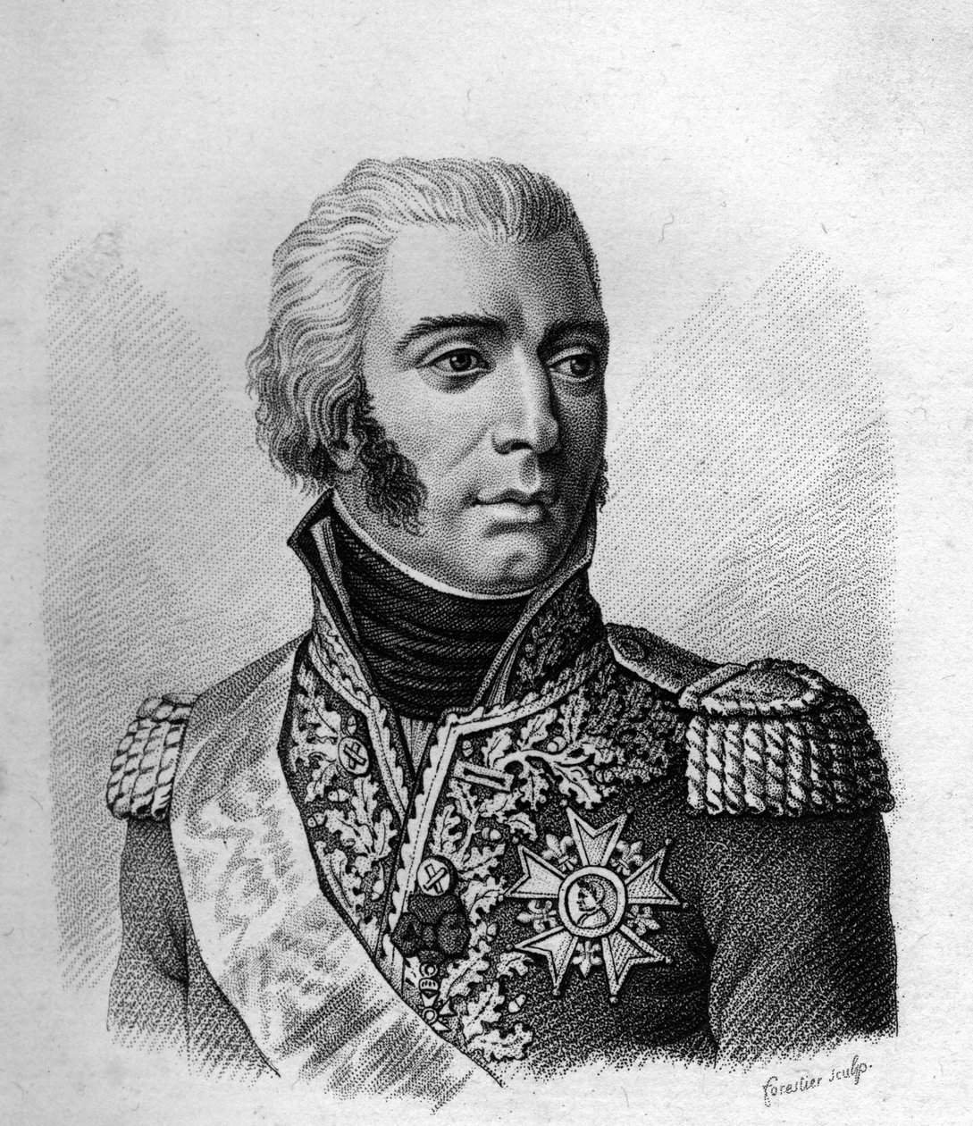 Jean - Baptiste Bessières Isztria francia hercege, Maréchal (1768-1813).- in A francia tábornokok portréi a franciák győzelmeit és hódításait követően. Ambroise Tardieu metszete 1818-ban. Stella Collection. alkotó: Ambroise Tardieu