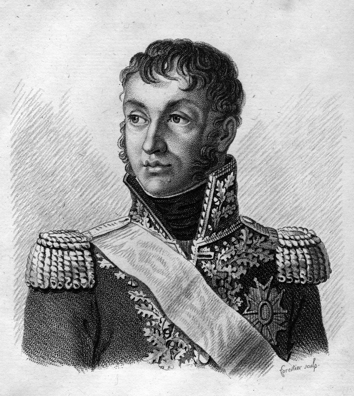 Jean Andoche Junot (Jean-Andoche) (1771-1813), Abrantes hercege, francia tábornok.in” A francia tábornokok portréi a franciák győzelmei és hódításai nyomán””. Ambroise Tardieu metszete 1818-ban. Stella Collection. alkotó: Ambroise Tardieu