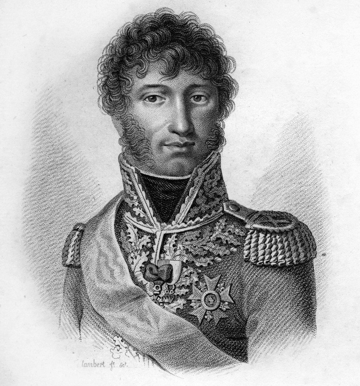 Joachim Murat (1767 - 1815), Franciaország marsallja, Nápoly királya a „Francia tábornokok portréi a franciák győzelmei és hódításai nyomán” című filmben” Ambroise Tardieu metszete 1818-ban. Stella Collection. alkotó: Ambroise Tardieu