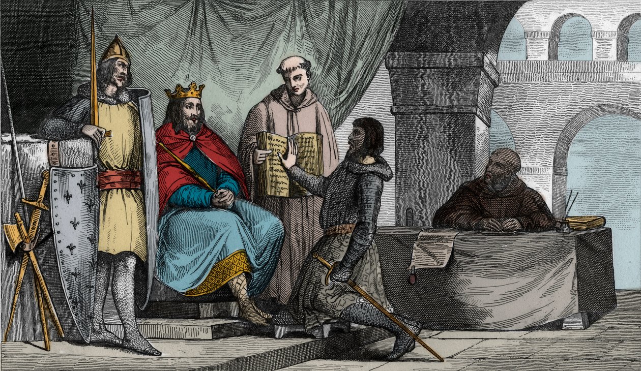 II. Lajos (848-79) dadogó hűségesküt kap egy nemestől - alkotó: Ambroise Tardieu