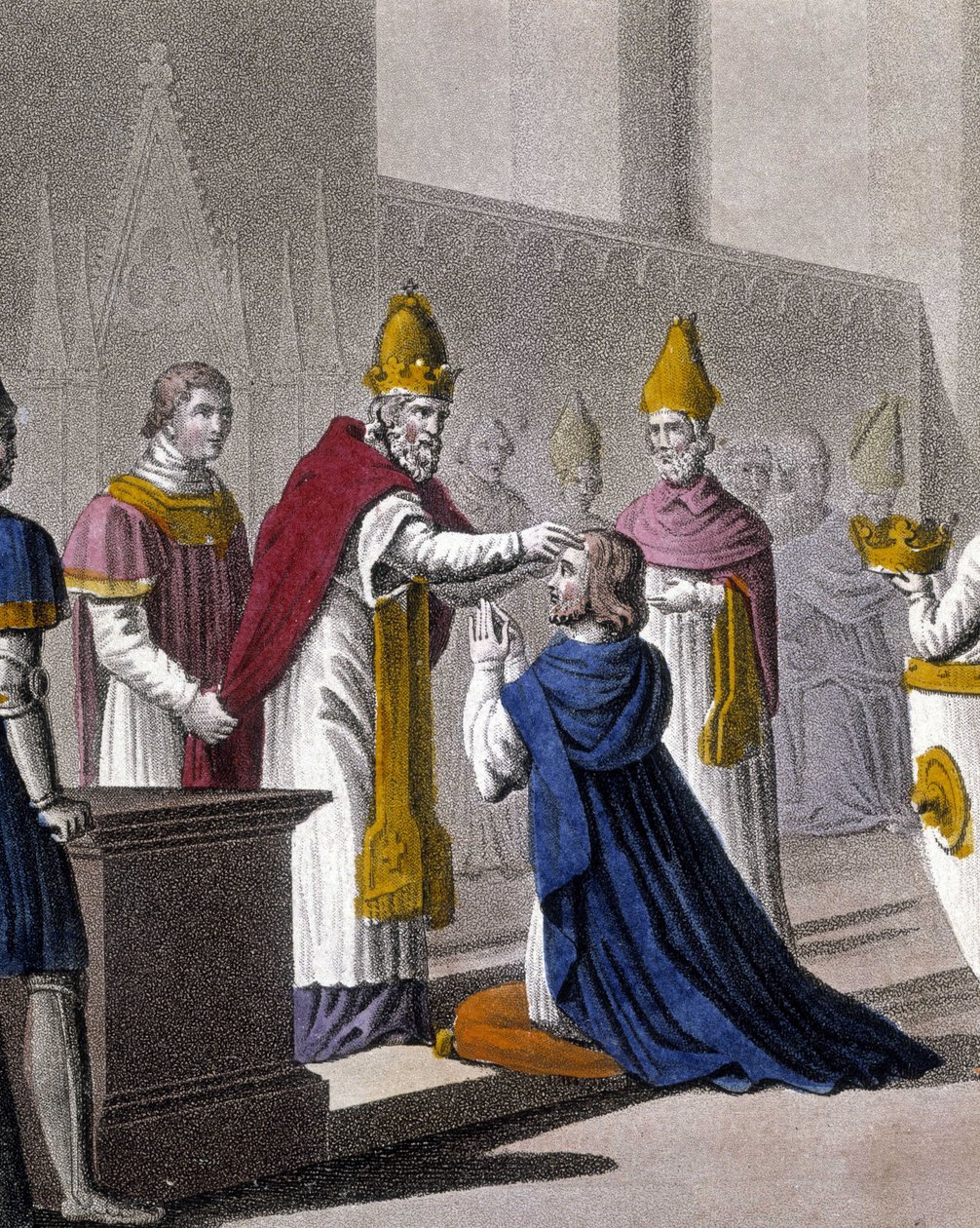 Lajost 879-ben VIII. János a Troyes-i Zsinatban másodszor is felszentelte (a 33595. részlet). Ambroise Tardieu tervezte és metszett 1825-ben. alkotó: Ambroise Tardieu
