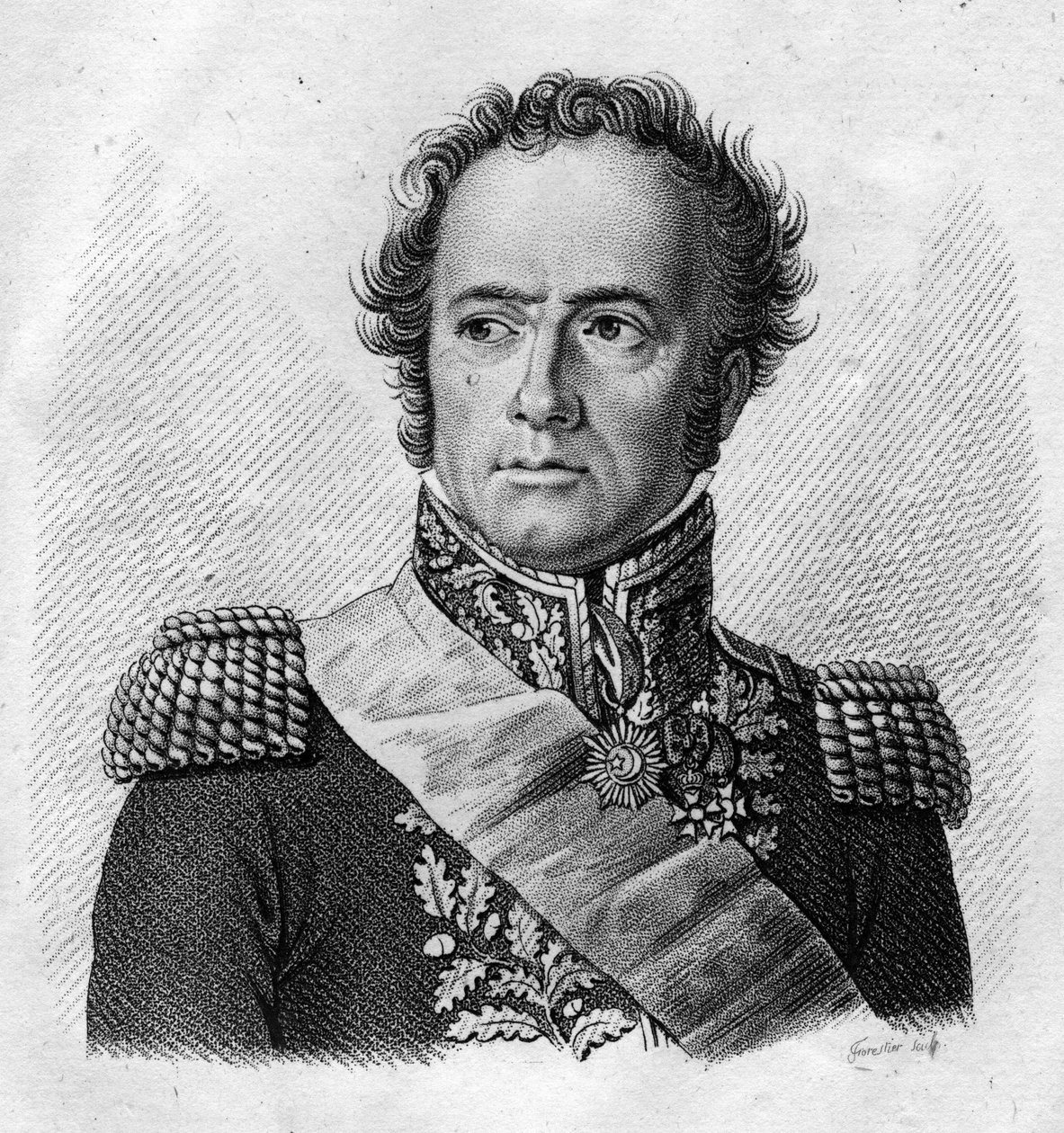 Maximilien Sébastien Foy.francia tábornok és politikus (1775-1825) - in” A francia tábornokok portréi a franciák győzelmei és hódításai nyomán””. Ambroise Tardieu metszete 1818-ban. Stella Collection. alkotó: Ambroise Tardieu