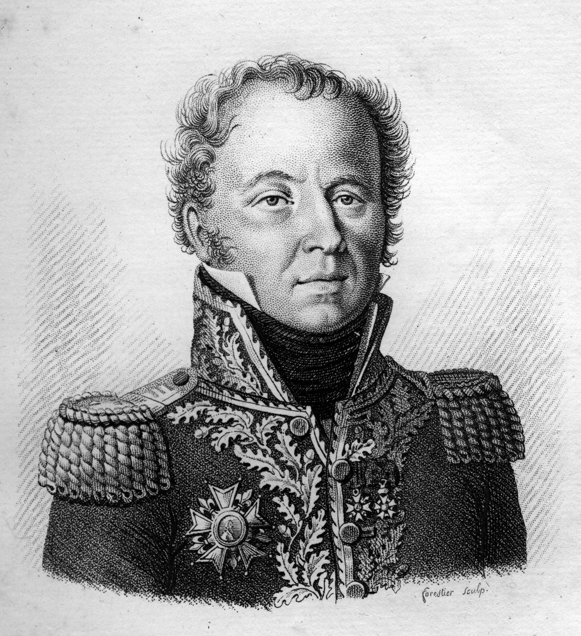 Louis Emmanuel (Louis-Emmanuel) Rey báró vezérőrnagy (1768-1846) portréja – a „Francia tábornokok portréi a franciák győzelmei és hódításai nyomán” c. Ambroise Tardieu sírja 1818-ban. Stella Collection. alkotó: Ambroise Tardieu