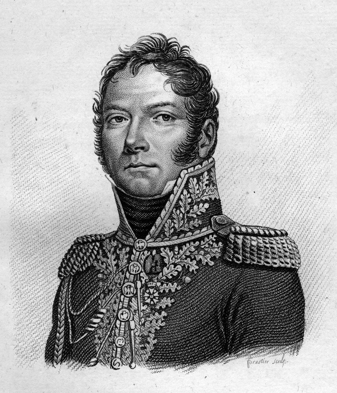 Paul Jean Baptiste Poret de Morvan (1777-1834) dandártábornok portréja a „Francia tábornokok portréi a franciák győzelmei és hódításai nyomán” c. Ambroise Tardieu sírja 1818-ban. Stella Collection. alkotó: Ambroise Tardieu