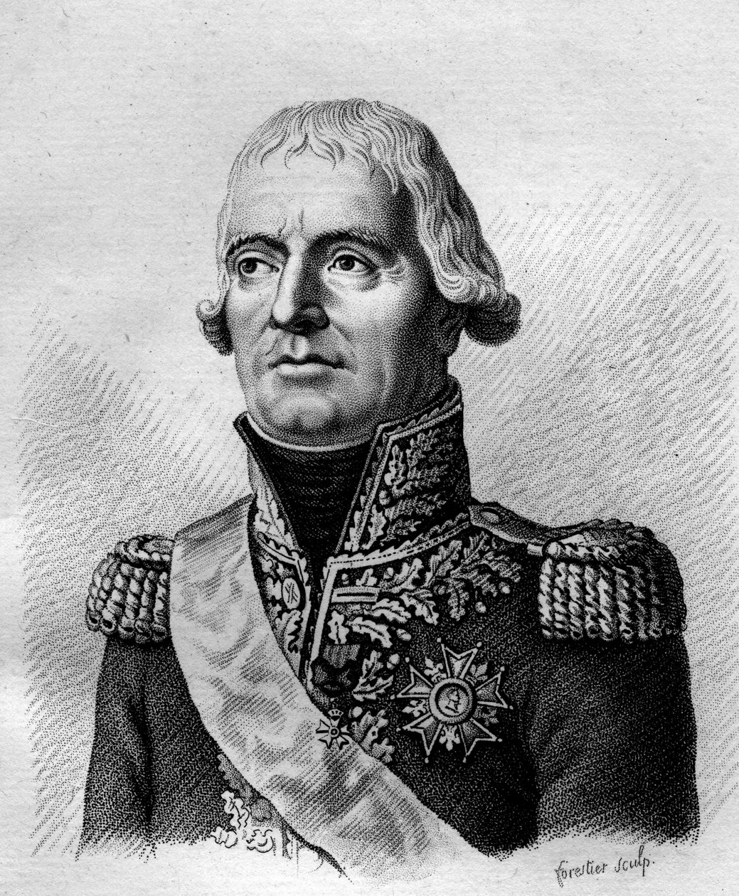 Jean Mathieu Philibert, Serurier gróf (1742-1819) portréja - a „Francia tábornokok portréi a franciák győzelmei és hódításai nyomán” c. Ambroise Tardieu sírja 1818-ban. Stella Collection. alkotó: Ambroise Tardieu