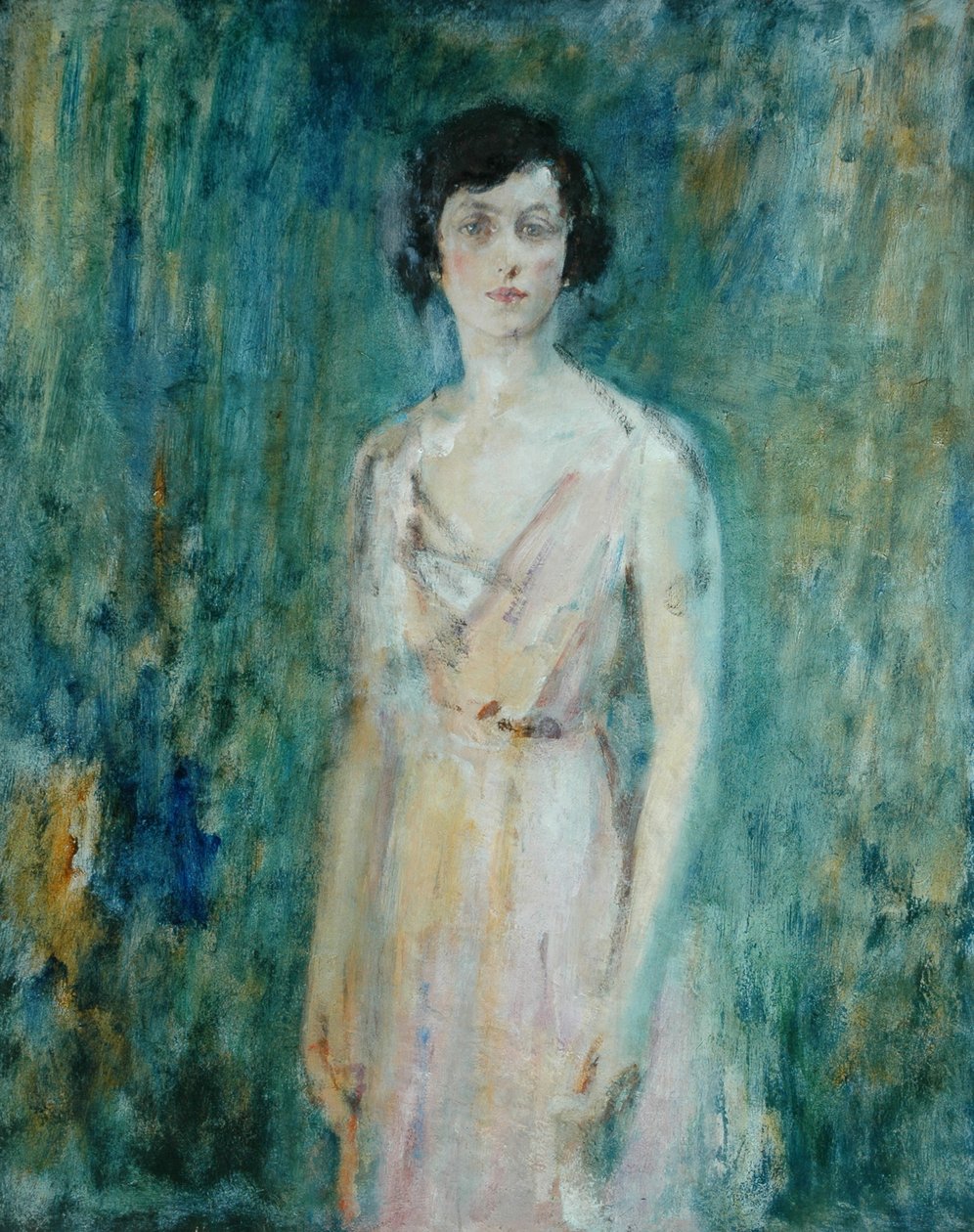Rózsaszín ruhás hölgy alkotó: Ambrose McEvoy