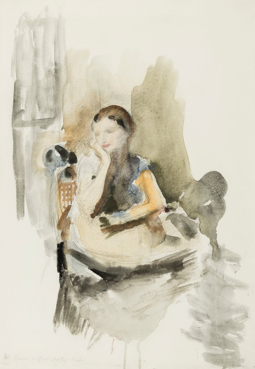 Helen, 1917 (ceruza, ecset és WC papíron) alkotó: Ambrose McEvoy