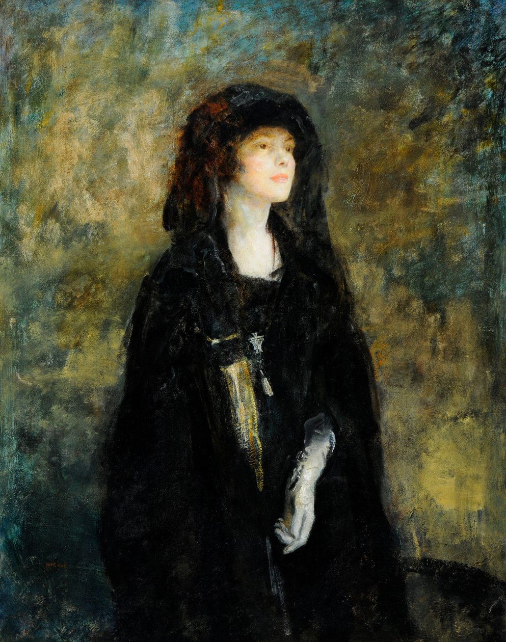 Mrs Claude Johnson feketében alkotó: Ambrose McEvoy
