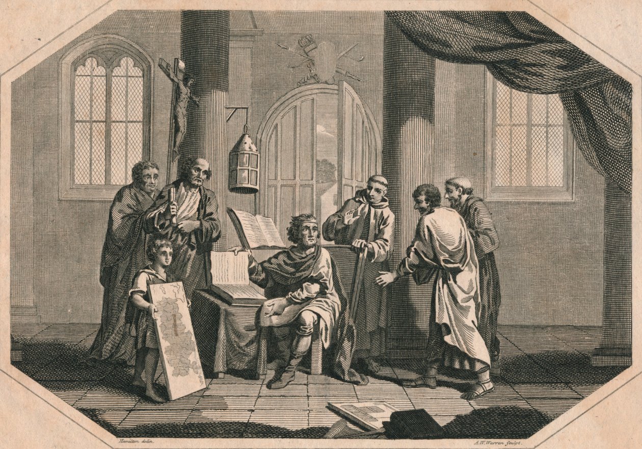 Anglia felosztása megyékre, százakra és pénzügyekre Nagy Alfréd által, 1808 alkotó: Ambrose William Warren