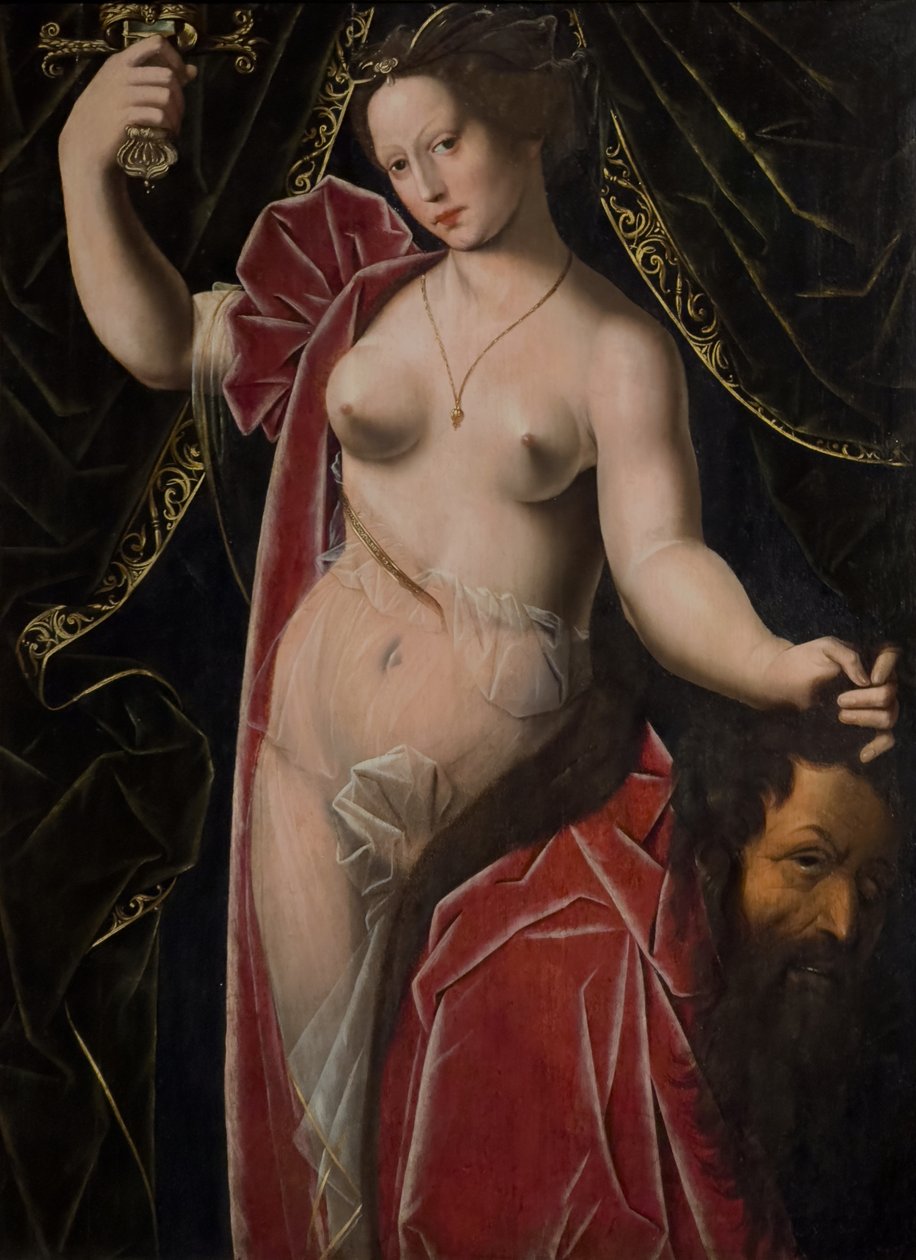 Judit tartja Holofernész fejét, 1530-1533 körül (Olaj, fa) alkotó: Ambrosius (after) Benson