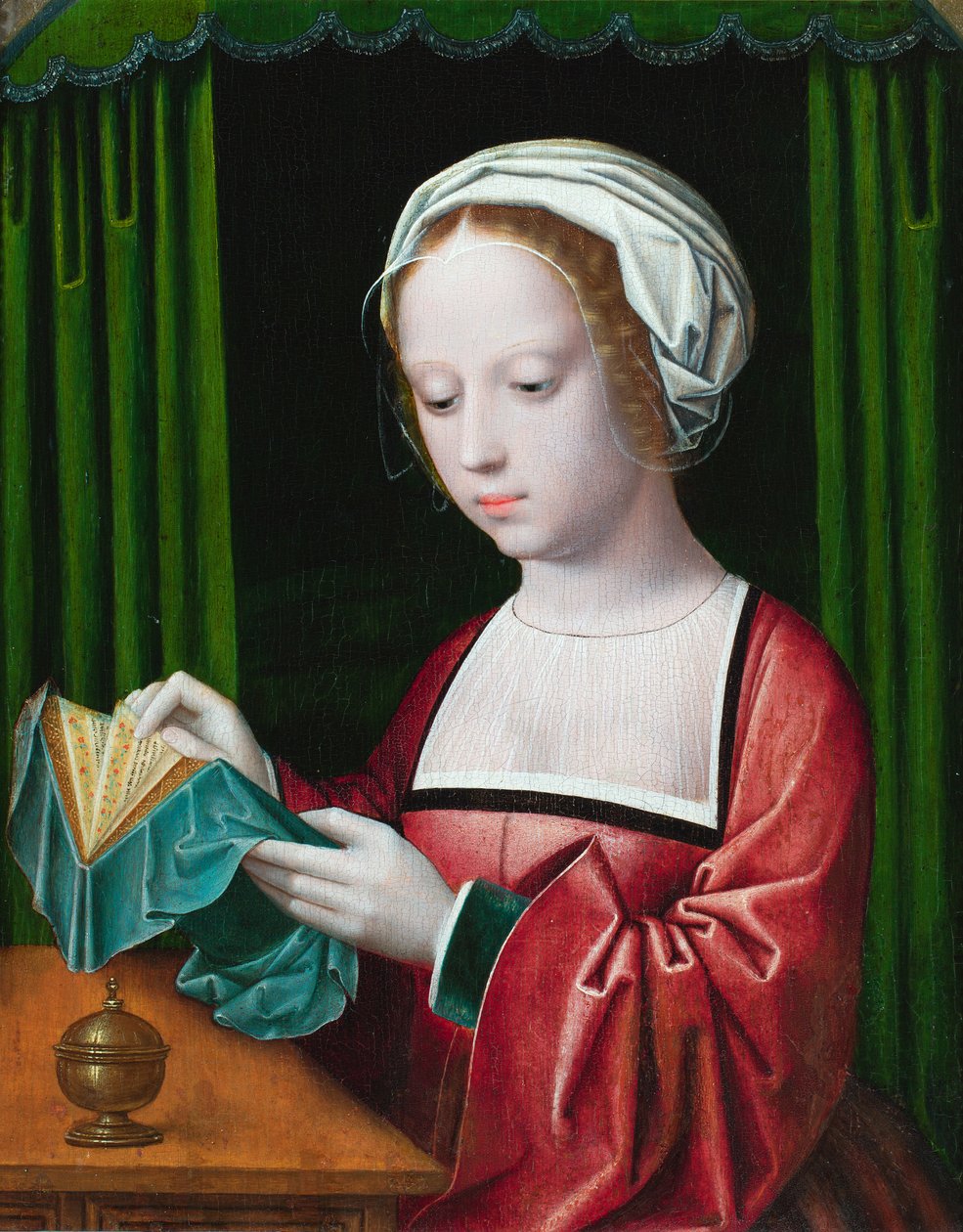 A Magdolna-olvasás (olaj a panelen) alkotó: Ambrosius (follower of) Benson