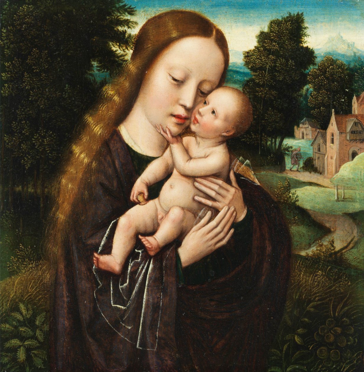 Ambrosius Benson Mária a gyermekkel tájképben alkotó: Ambrosius Benson