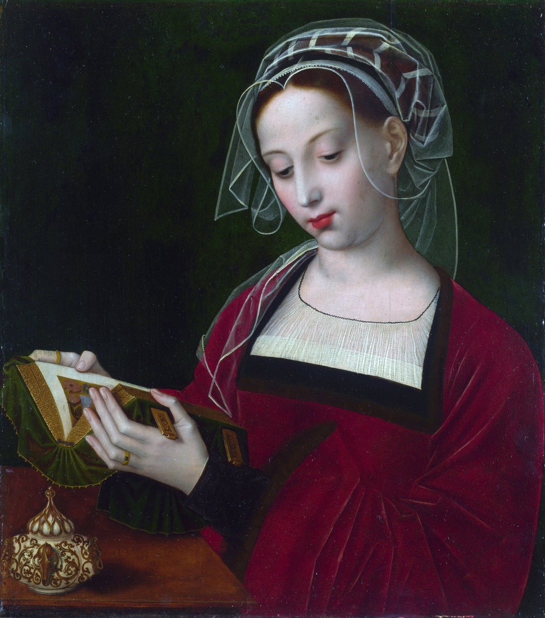 ""Mária Magdolna olvas"" Ambrosius Benson (1495-1550) festménye 1525 körül Londoni Nemzeti Galéria alkotó: Ambrosius Benson