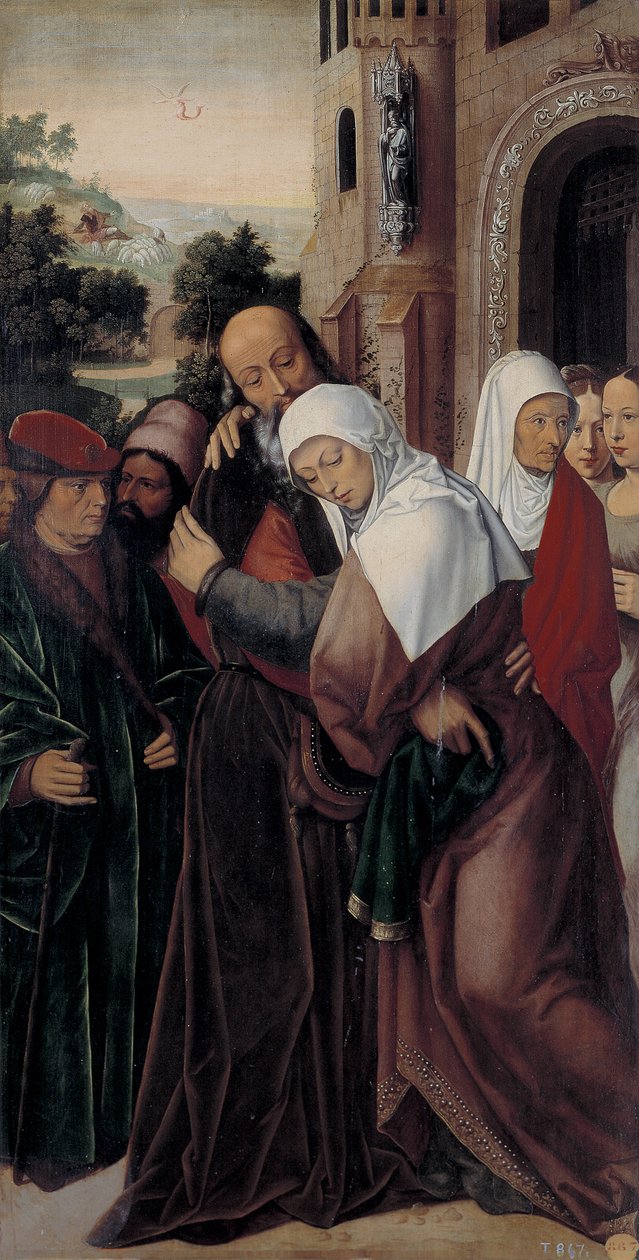 Szent Joachim és Anna találkozása az Aranykapunál alkotó: Ambrosius Benson