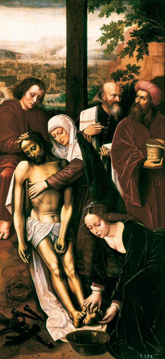 Pietà, részlet, c. 1528 (olaj a panelen) alkotó: Ambrosius Benson