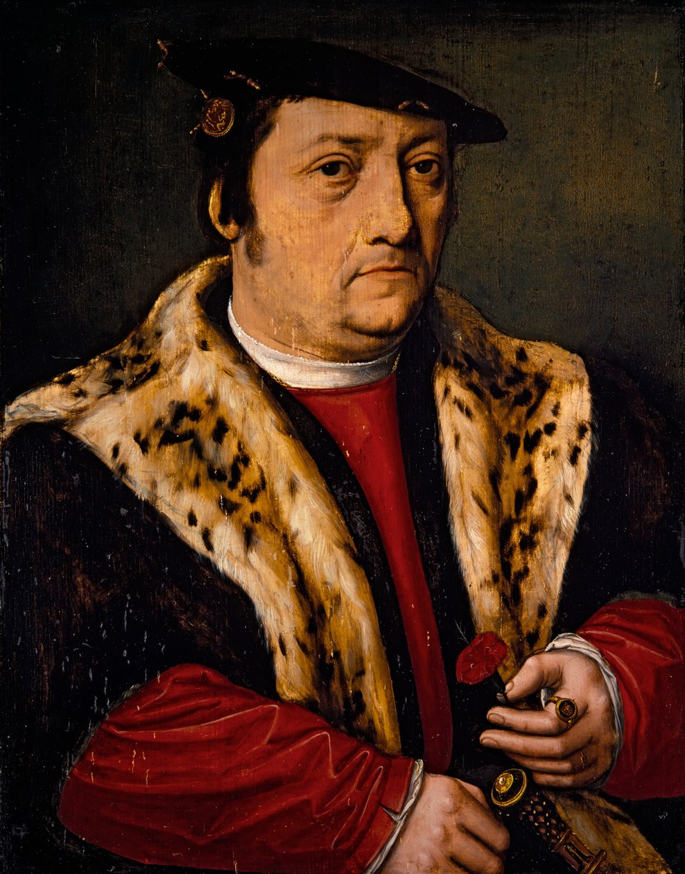 Egy férfi portréja rózsaszínnel alkotó: Ambrosius Benson