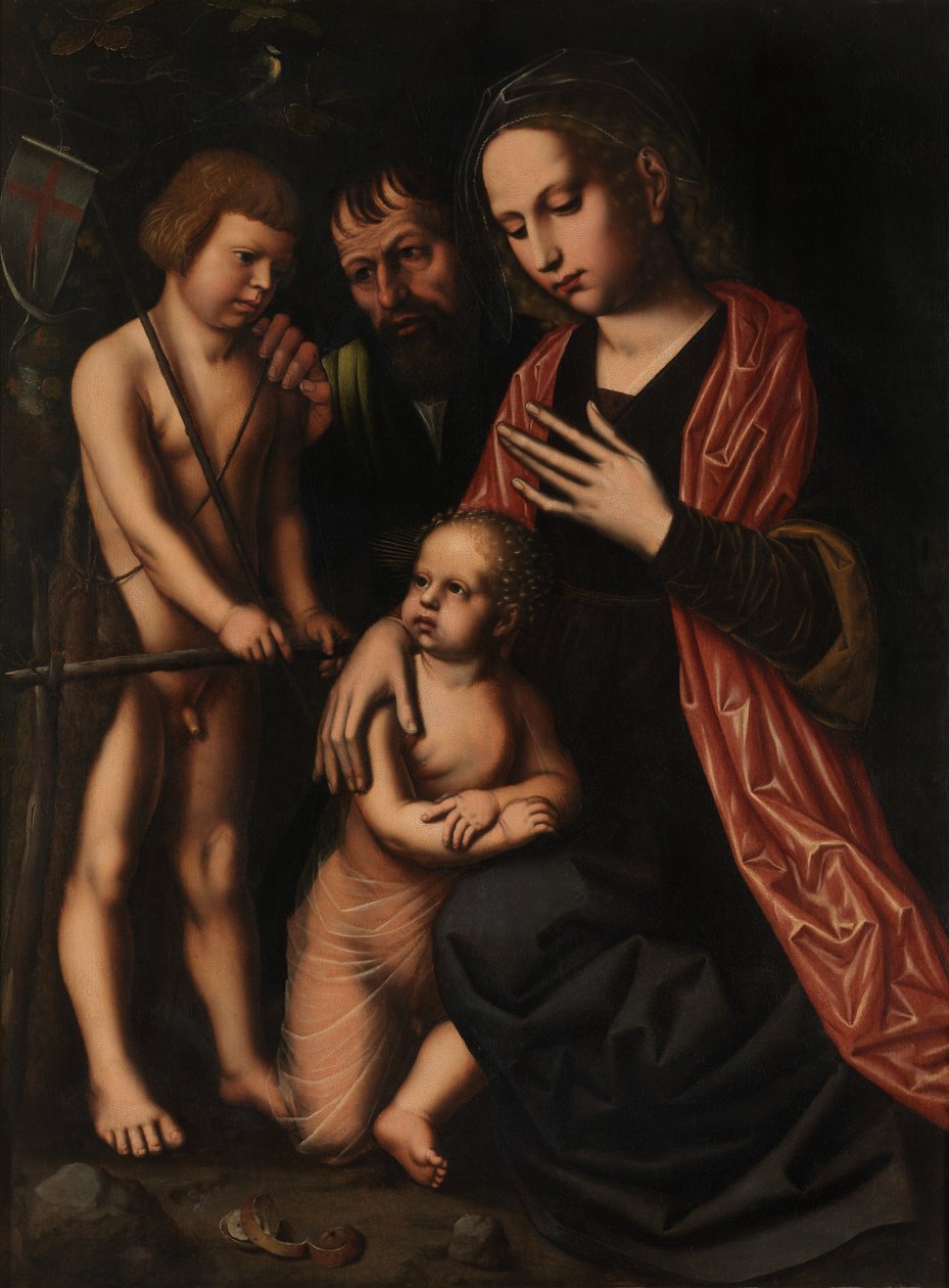 A Szent Család és Keresztelő Szent János (olaj a táblán) alkotó: Ambrosius Benson