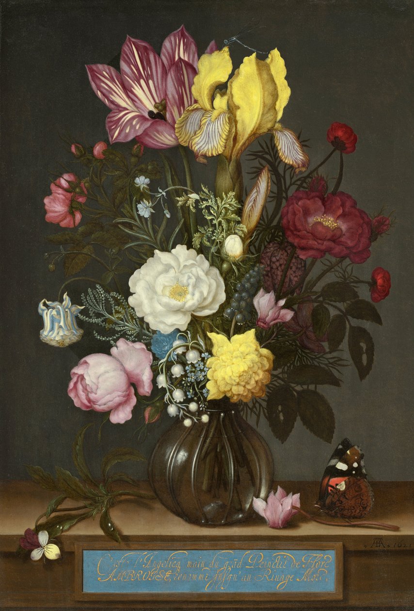 Virágcsokor üvegvázában alkotó: Ambrosius Bosschaert