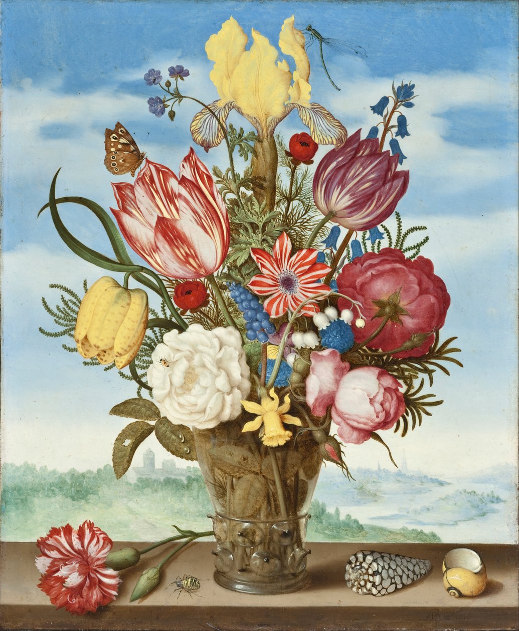 Virágcsokor egy párkányon alkotó: Ambrosius Bosschaert