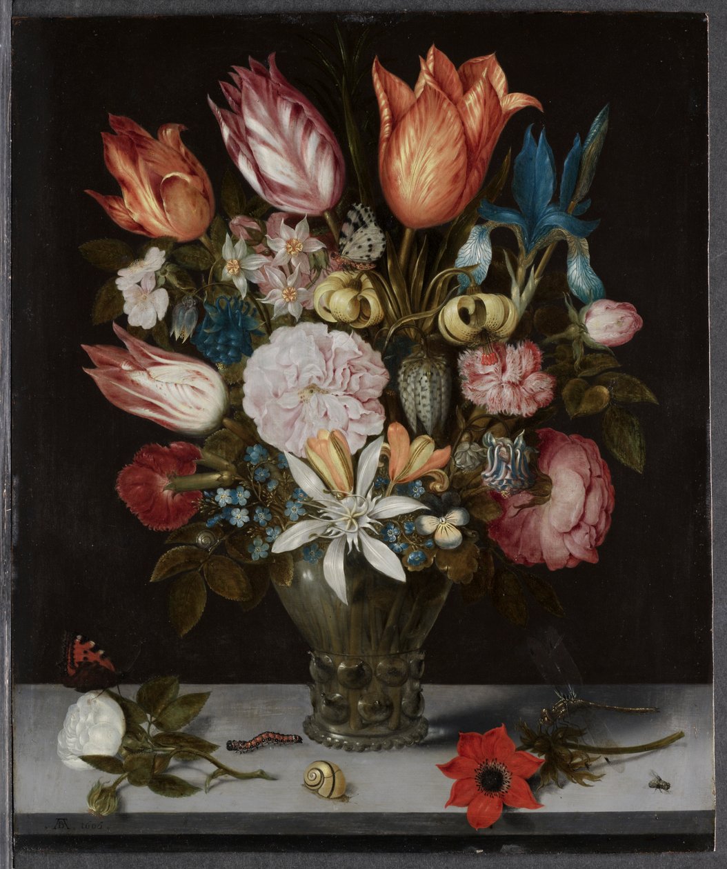 Virágok egy pohárban alkotó: Ambrosius Bosschaert