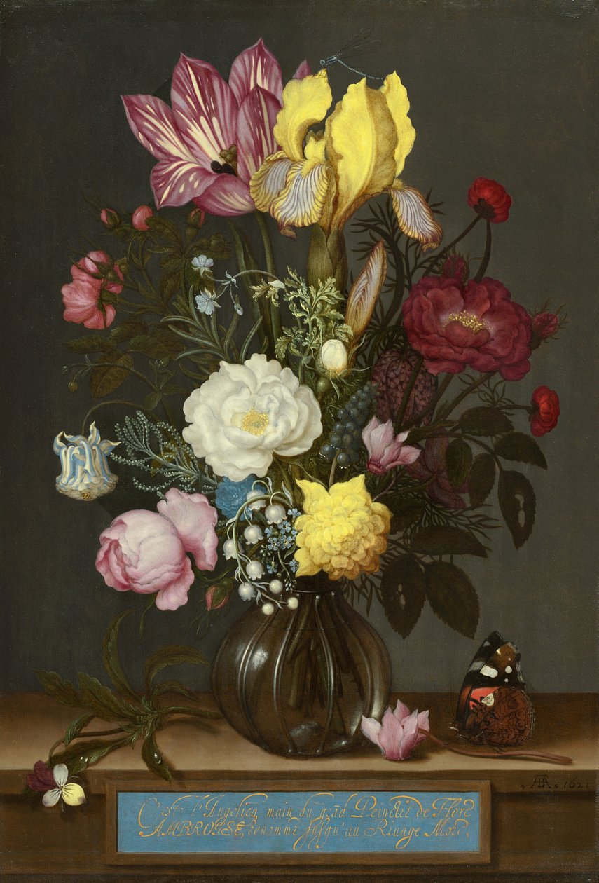 Virágcsokor üvegvázában, 1621. alkotó: Ambrosius Bosschaert the Elder