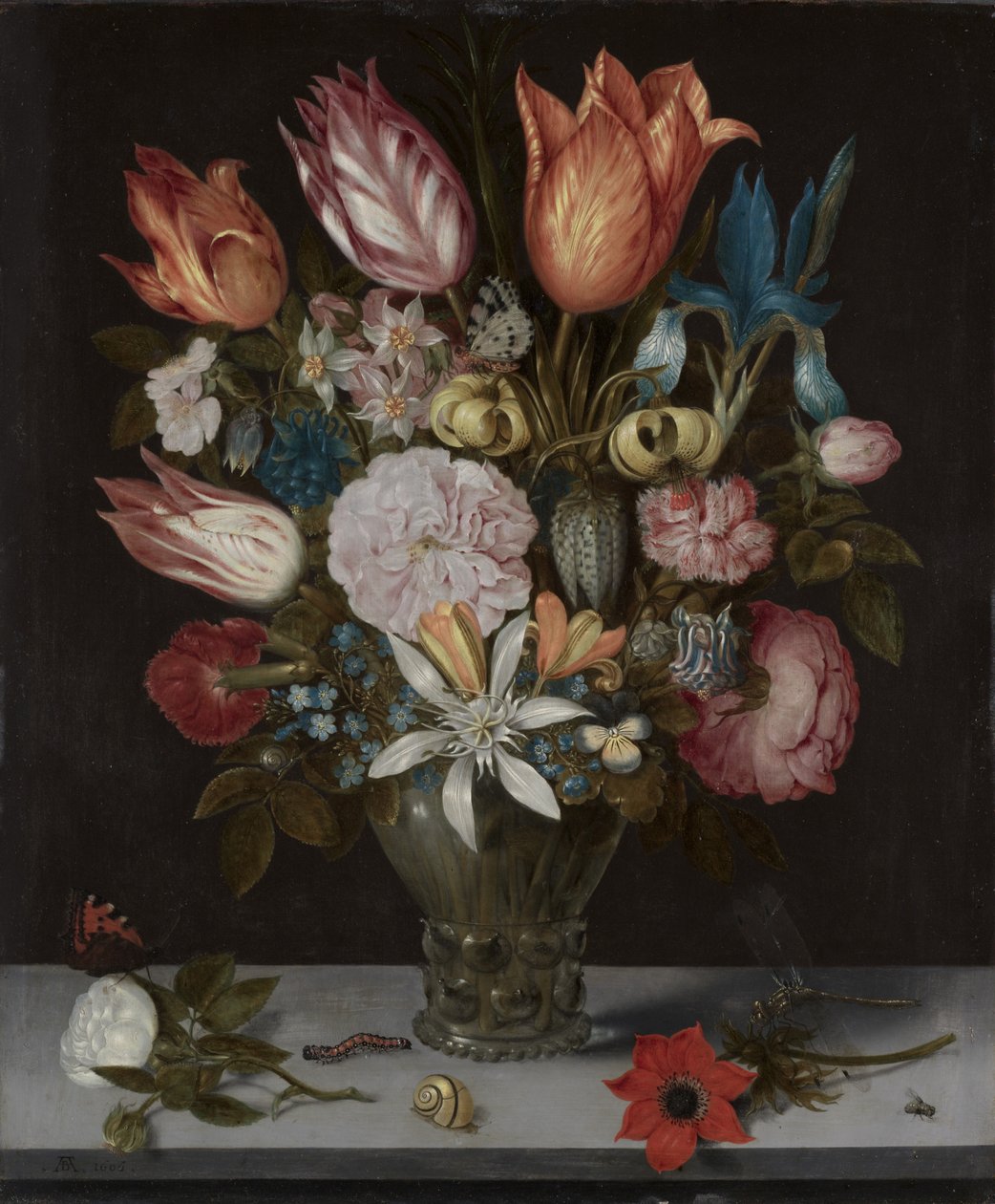 Virágok egy pohárban, 1606 alkotó: Ambrosius the Elder Bosschaert
