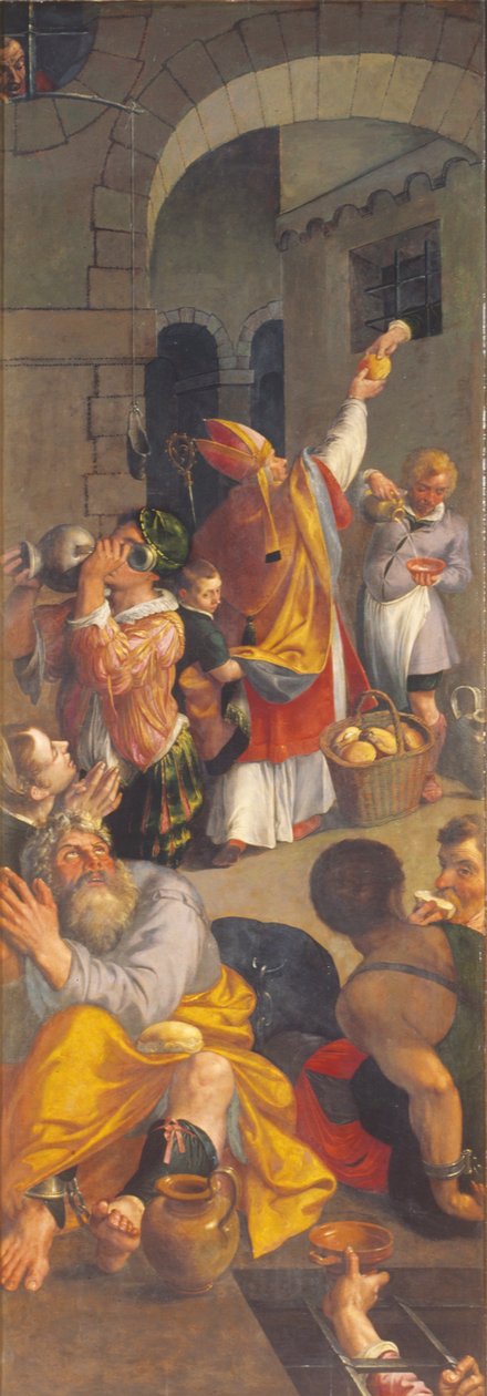 Szent Eligius meglátogatja a foglyokat (olaj a panelen) alkotó: Ambrosius the Elder Francken or Franck