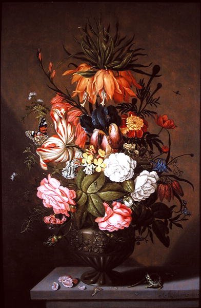 Válogatott virágcsendélet, 1634 alkotó: Ambrosius the Younger Bosschaert