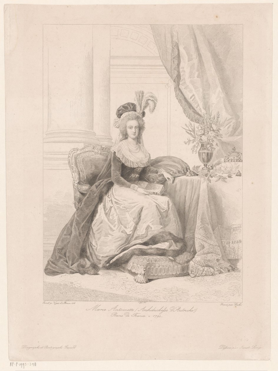 Marie Antoinette, Franciaország királynőjének portréja alkotó: Amédée Félix Barthélemy Geille