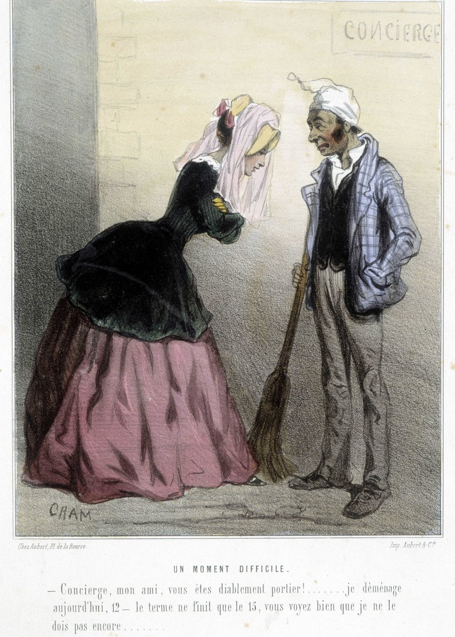 Un moment difficile (le rent) – Cham „” Madeleines” című könyvében, 1870-1880 alkotó: Amédée de Noé