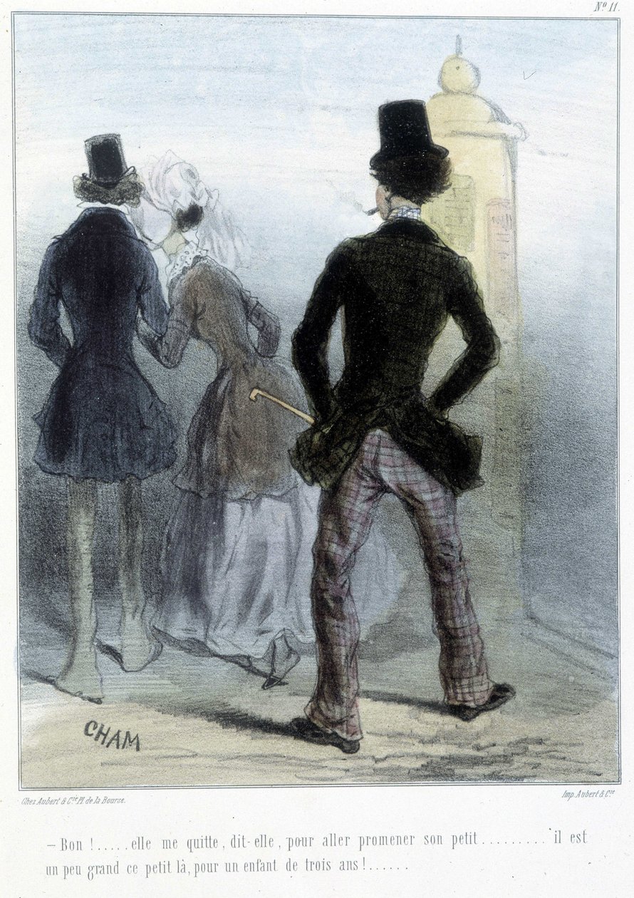 Karikatúra - Cham „” Madeleines”-ben, 1870-1880 alkotó: Amédée de Noé