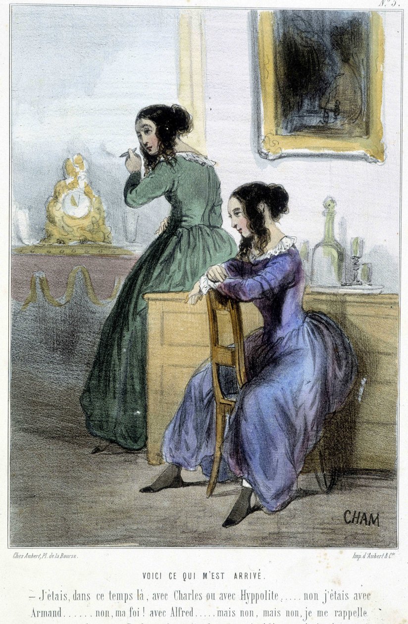 Ez történt velem (beszélgetés nőkről) – Cham „” Madeleines” című művében, v.1870-1880 alkotó: Amédée de Noé