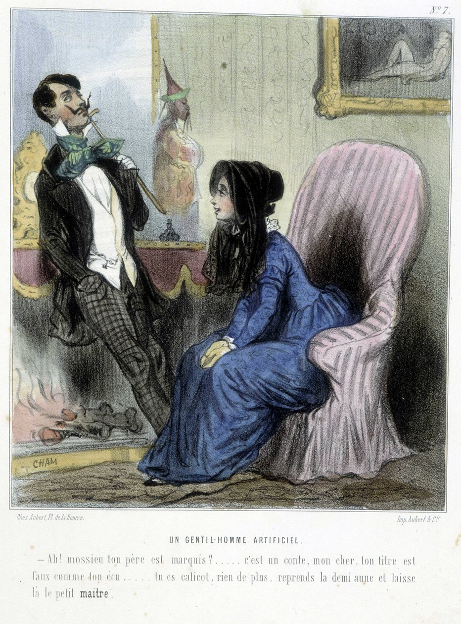 Egy mesterséges úriember – Cham „” Madeleines” című művében, 1870-1880 alkotó: Amédée de Noé