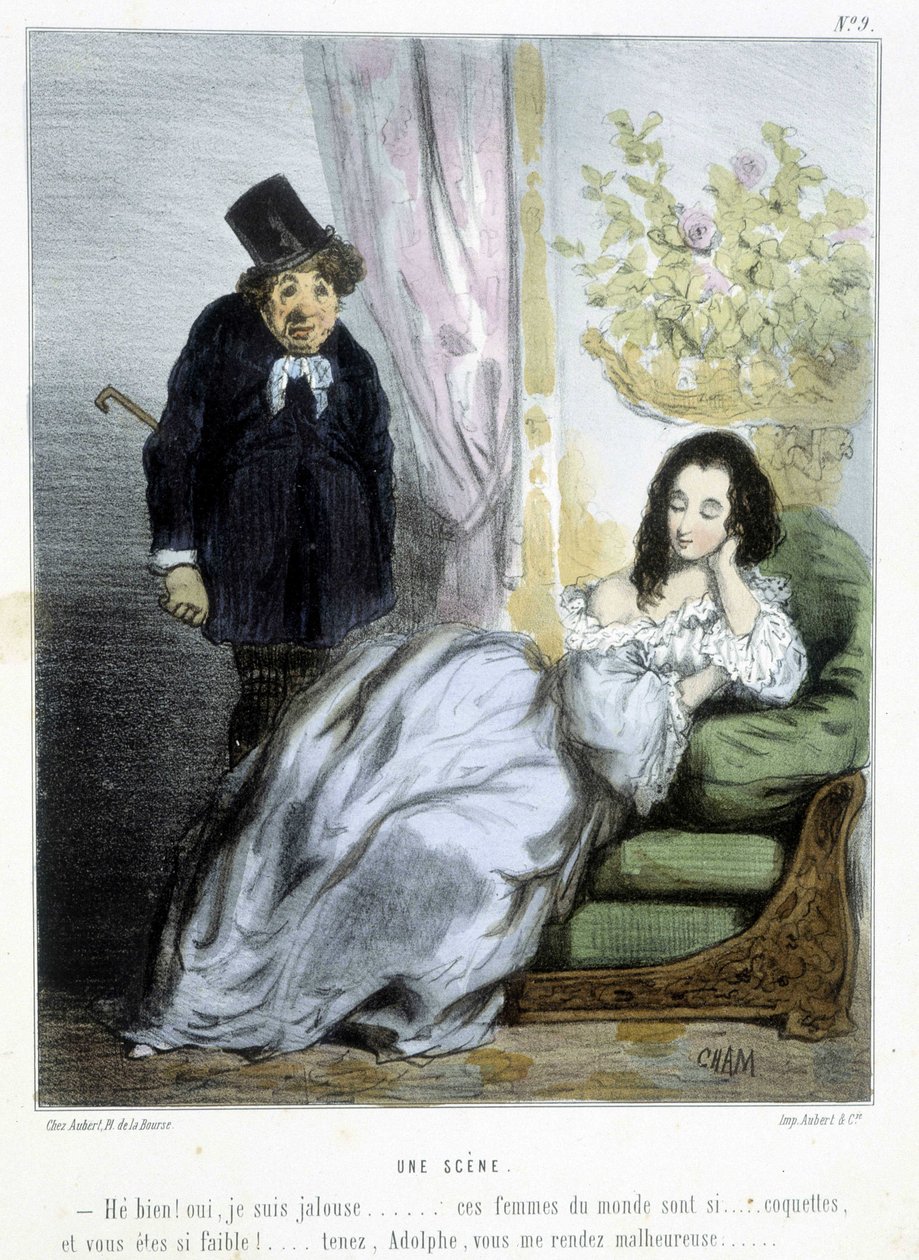 Jelenet – Cham „” Madeleines” című filmjében, 1870-1880 körül alkotó: Amédée de Noé