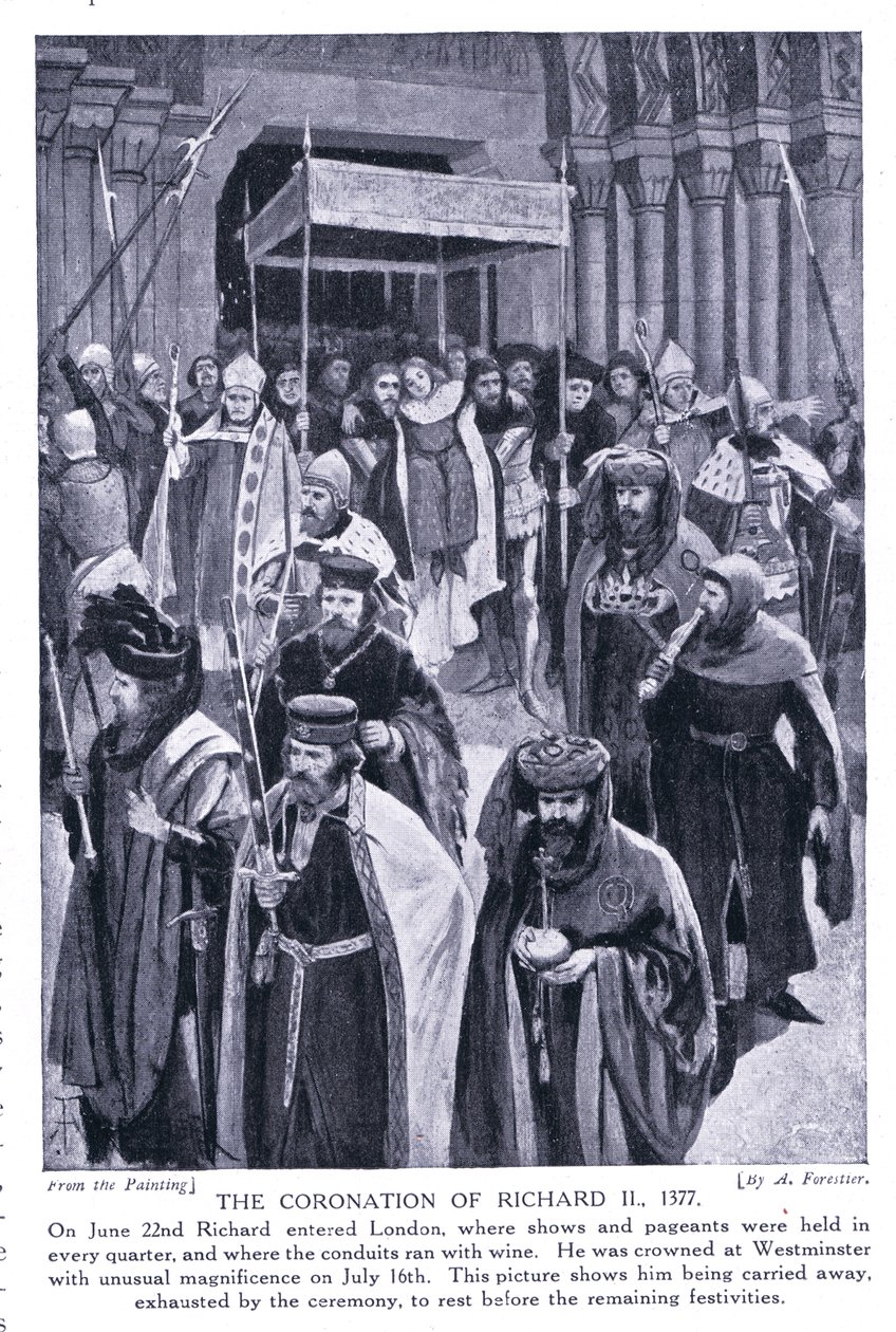 II. Richárd megkoronázása, 1377, 1920-as évek alkotó: Amedee Forestier